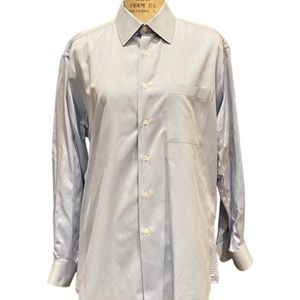 Ike Behar Dress Shirt Blue Men’s 16”-34 Classic Long Sleeve Collared Office Dad